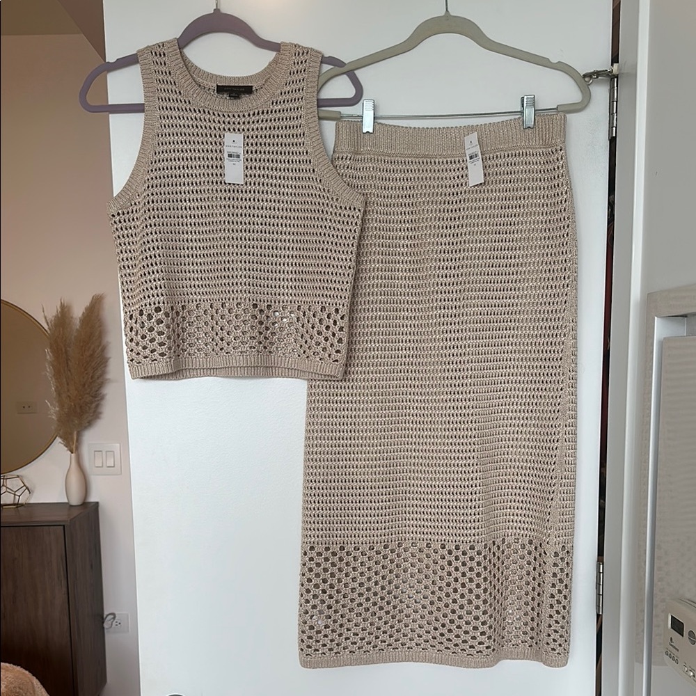 Ann Taylor Crochet Skirt Set